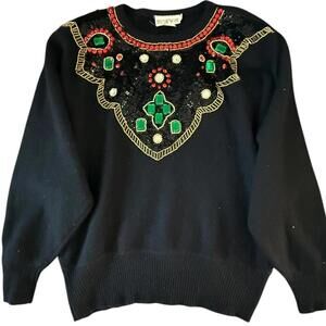 Lindsey Blake Woman Jeweled Sweater - Size 44 (Fits L)